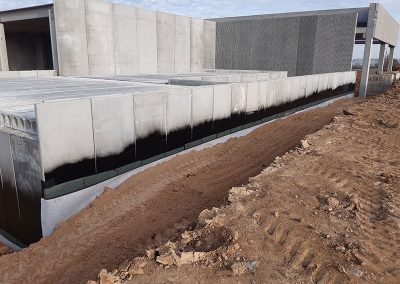 trabajo de impermeabilización de muros en Bodegas Protos en Cubillas